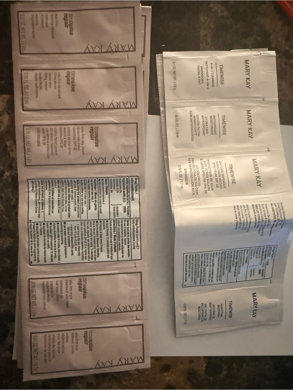 Mary Kay Sample Sachets in Pink and White - Skincare Trial Pack